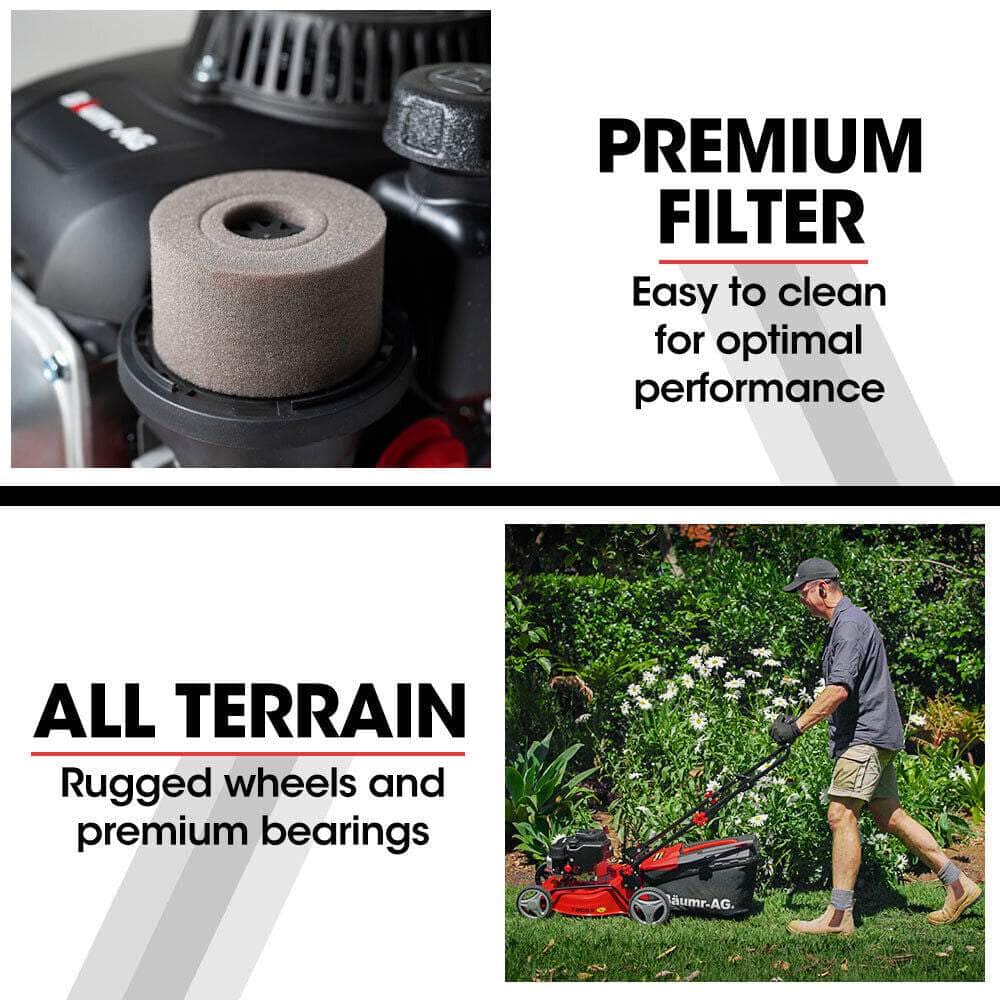 BAUMR-AG 17" Lawn Mower 139Cc 4-Stroke Petrol Lawnmower Steel Push Engine