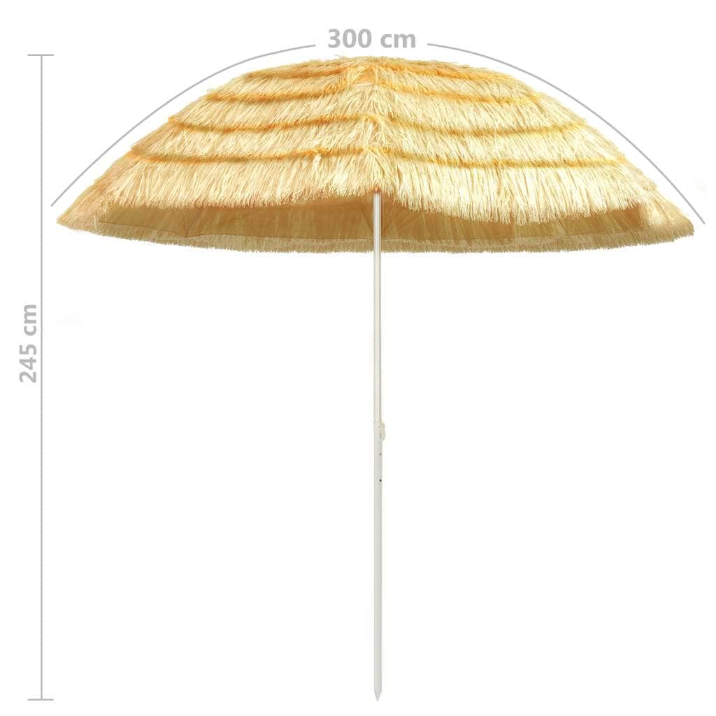 Beach Umbrella Natural 300 cm Hawaii Style