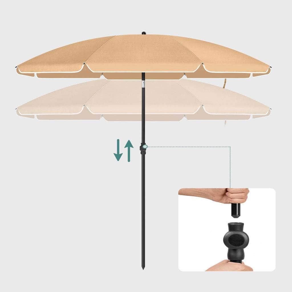 Beach Umbrella Portable Octagonal Polyester Canopy