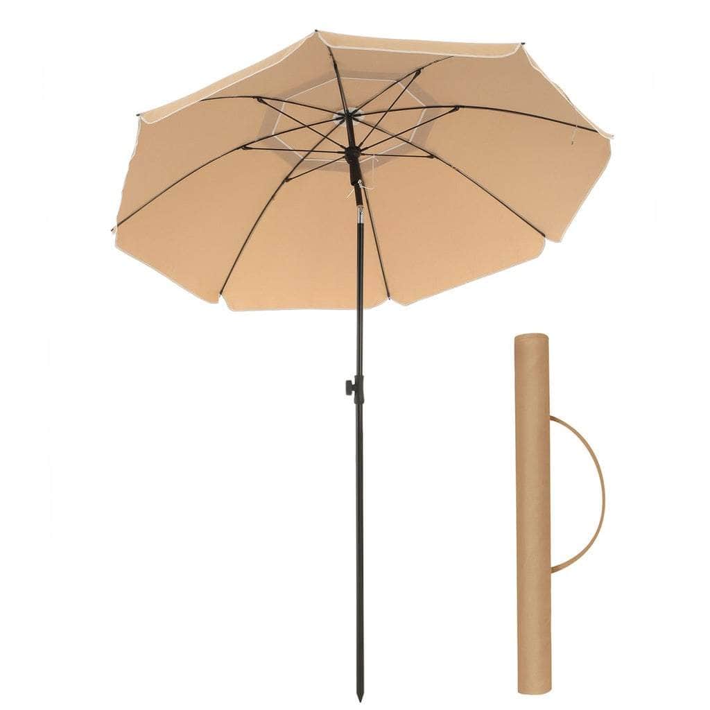 Beach Umbrella Portable Octagonal Polyester Canopy