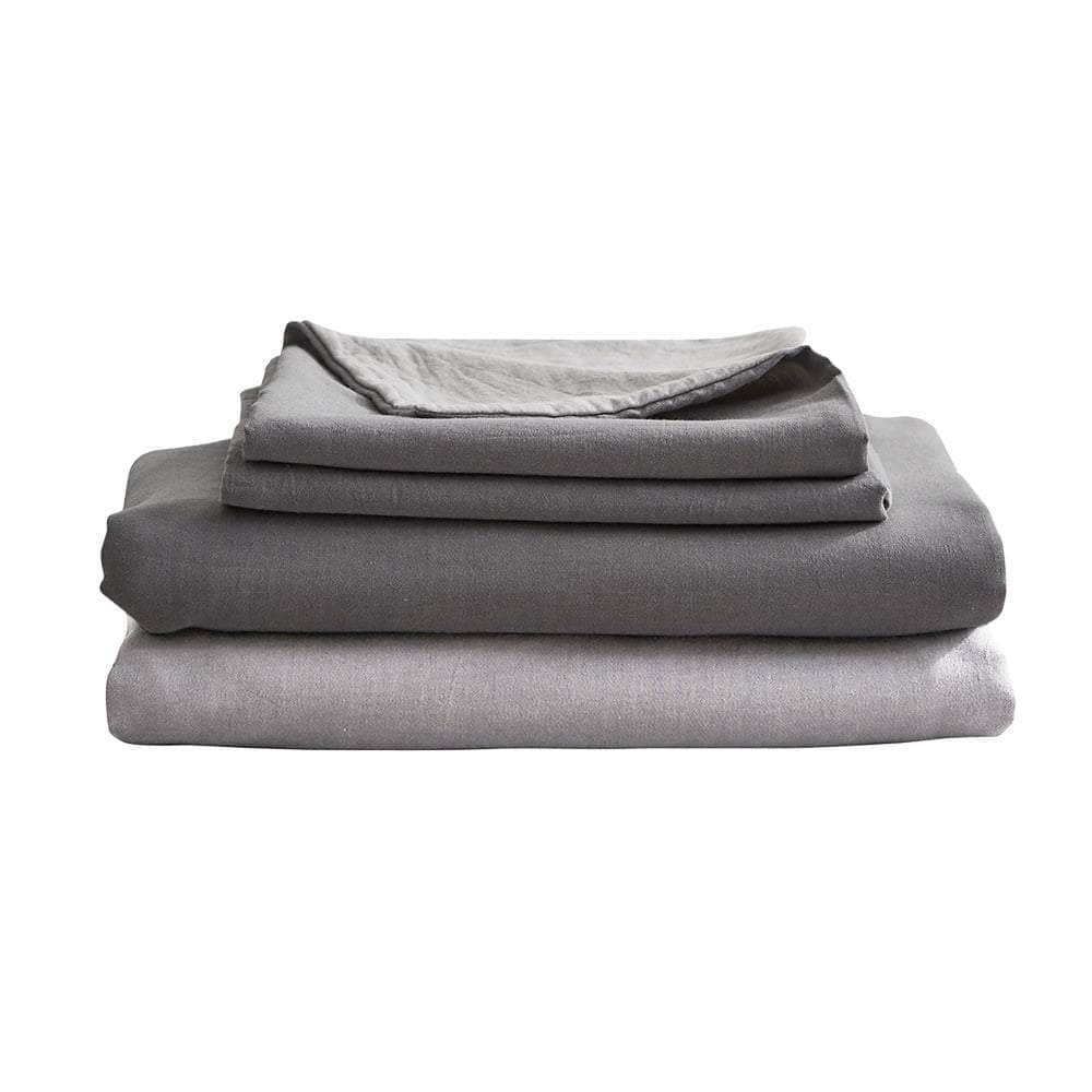 Beautiful Bed Sheets Set Single Flat Cover Pillow Case Grey Inspired