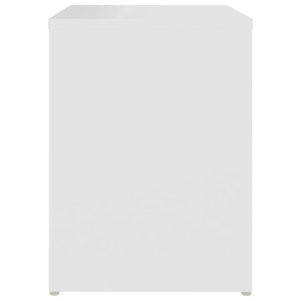 Bed Cabinet White Engineered Wood
