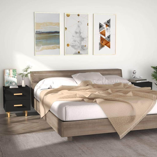 Bed Cabinets 2 pcs Black - Bedside Tables