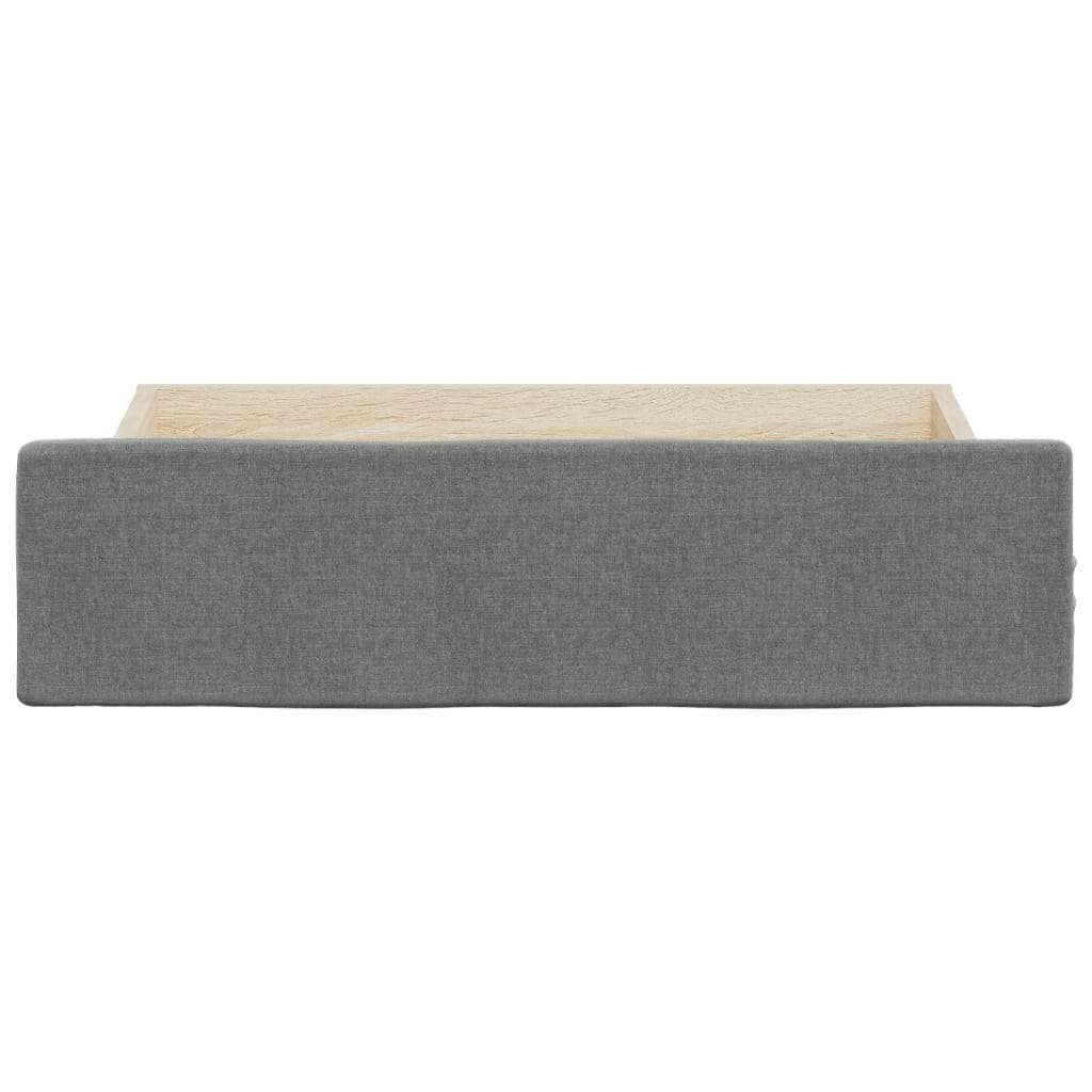 Bed Drawers 2 pcs Dark Grey Engineered Wood and Fabric, Wood finish
