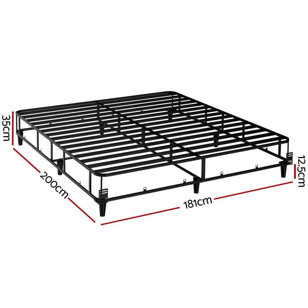 Bed Frame Double/King/Queen Size Metal Grey Mason
