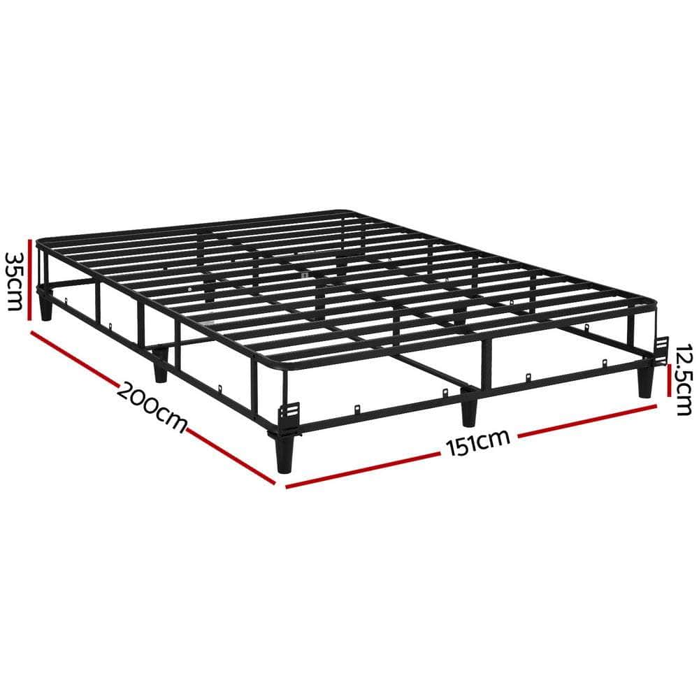 Bed Frame Double/King/Queen Size Metal Grey Mason