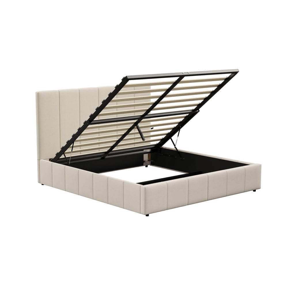 Bed Frame Double King Single Queen Size Gas Lift Storage Base VISH