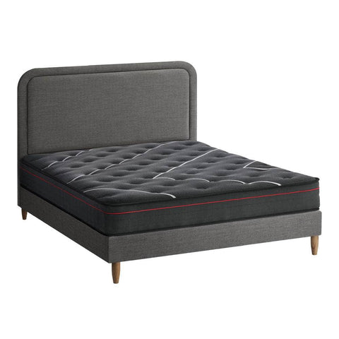 Bed Frame Double & Queen Size Beds Platform with Mattress Grey Fabric