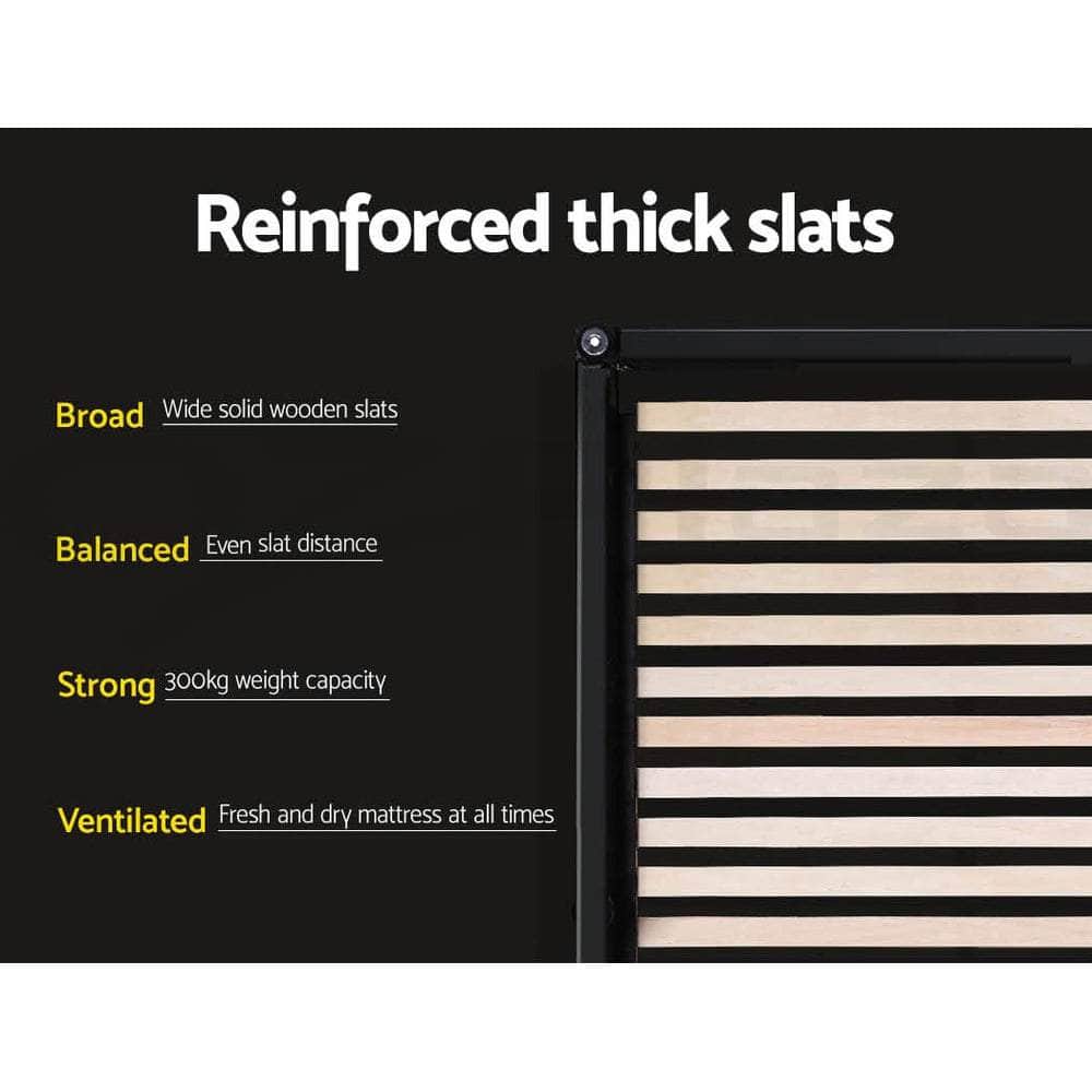 Bed Frame Double Size Gas Lift Base Grey Toki