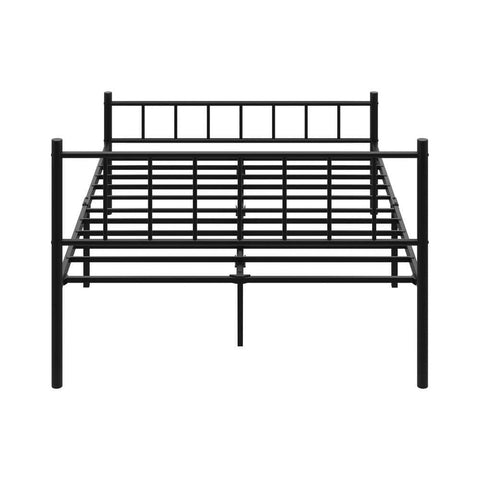 Bed Frame Double Size Metal Base Platform Black COMA