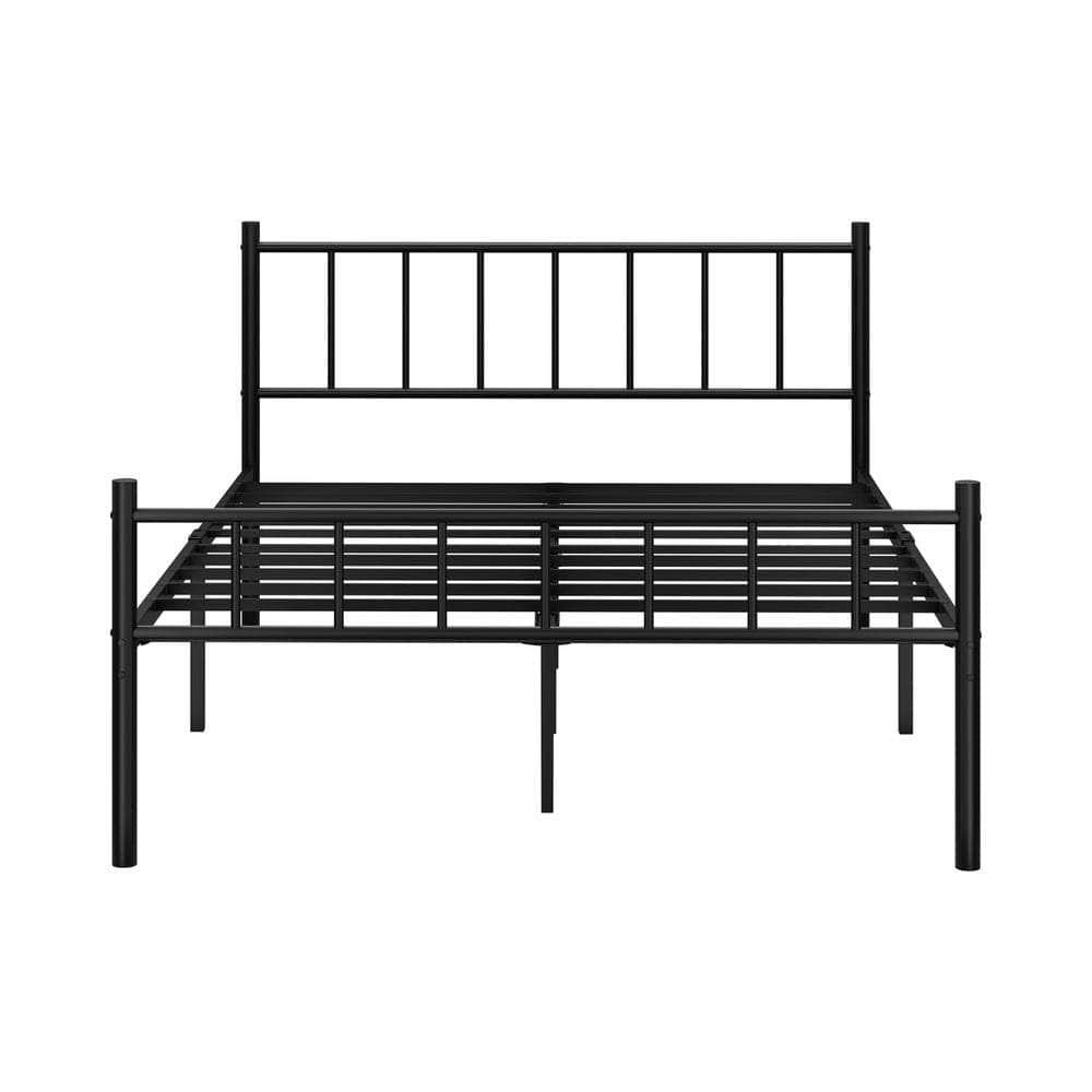 Bed Frame Double Size Metal Base Platform Black COMA