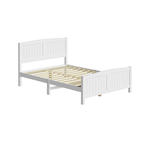 Timber Platform White Bed Frame