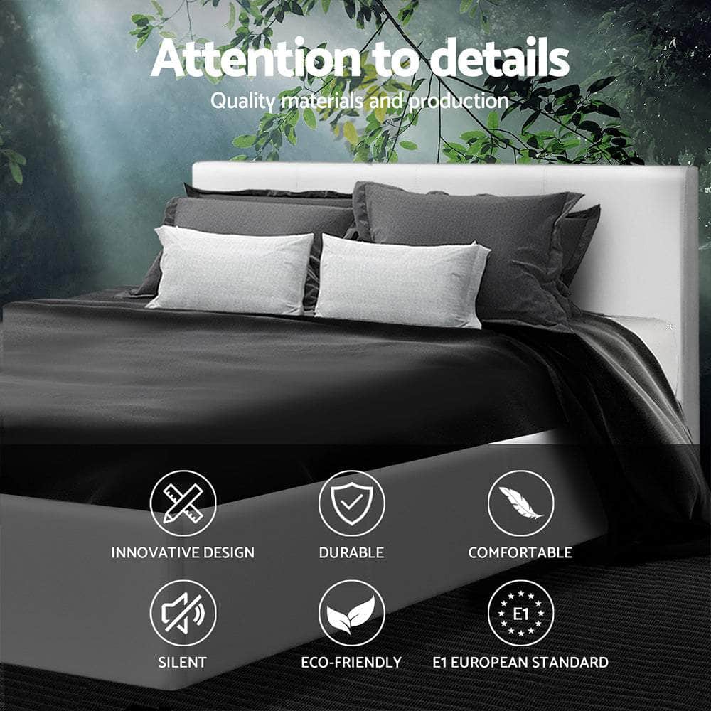 Bed Frame Double Size White Neo