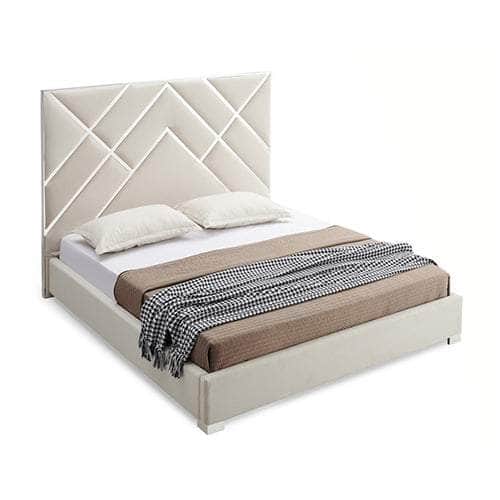 Bed Frame Fabric Padded Upholstery Queen/King