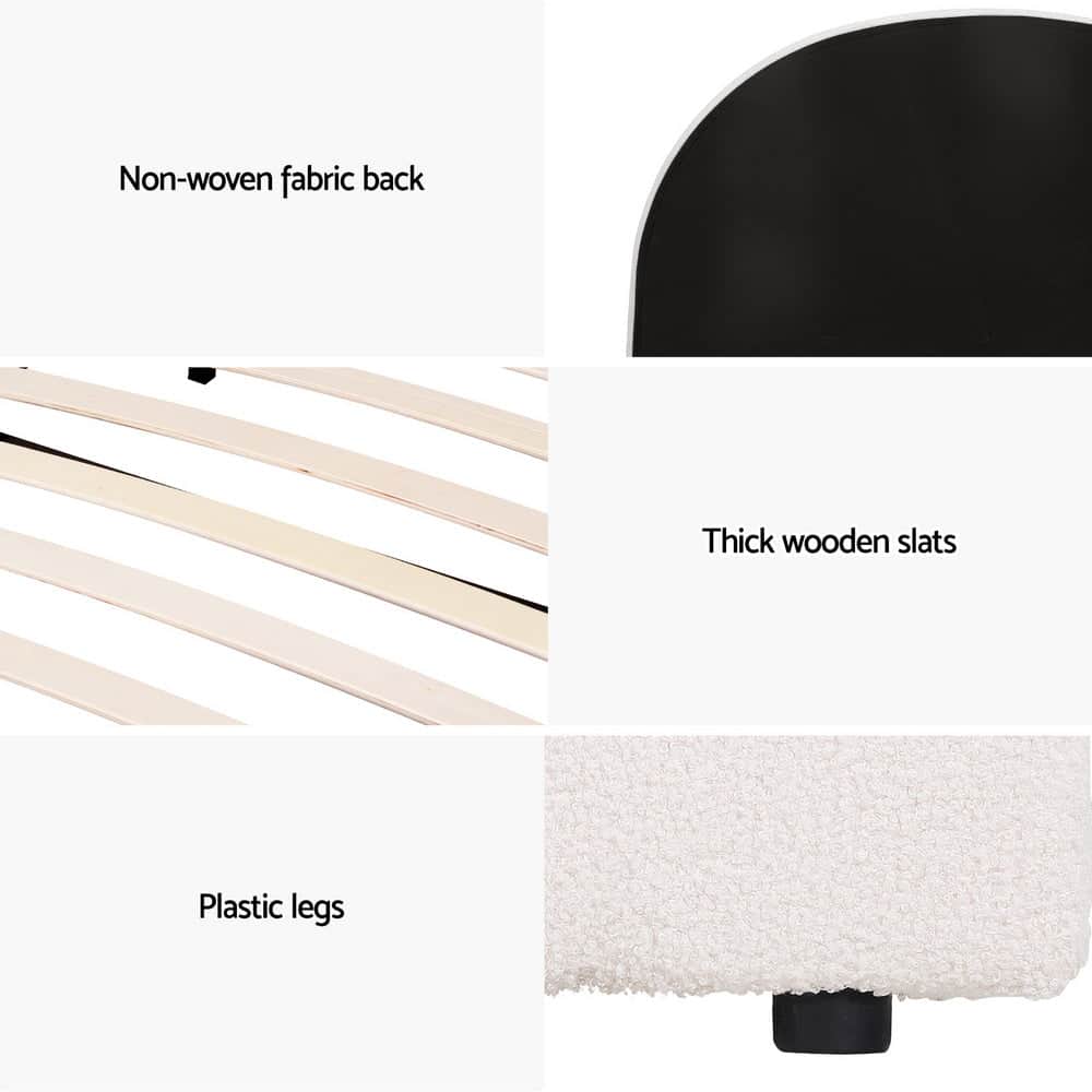 Bed Frame Gas Lift Strorage Beds Base Platform Boucle Fabric King