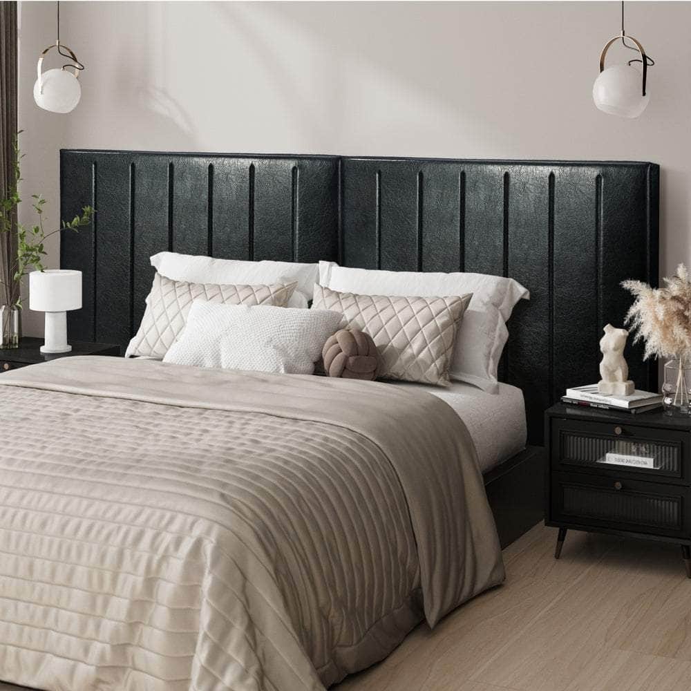 Bed Frame Headboard Double Queen King Bedhead Black Leather