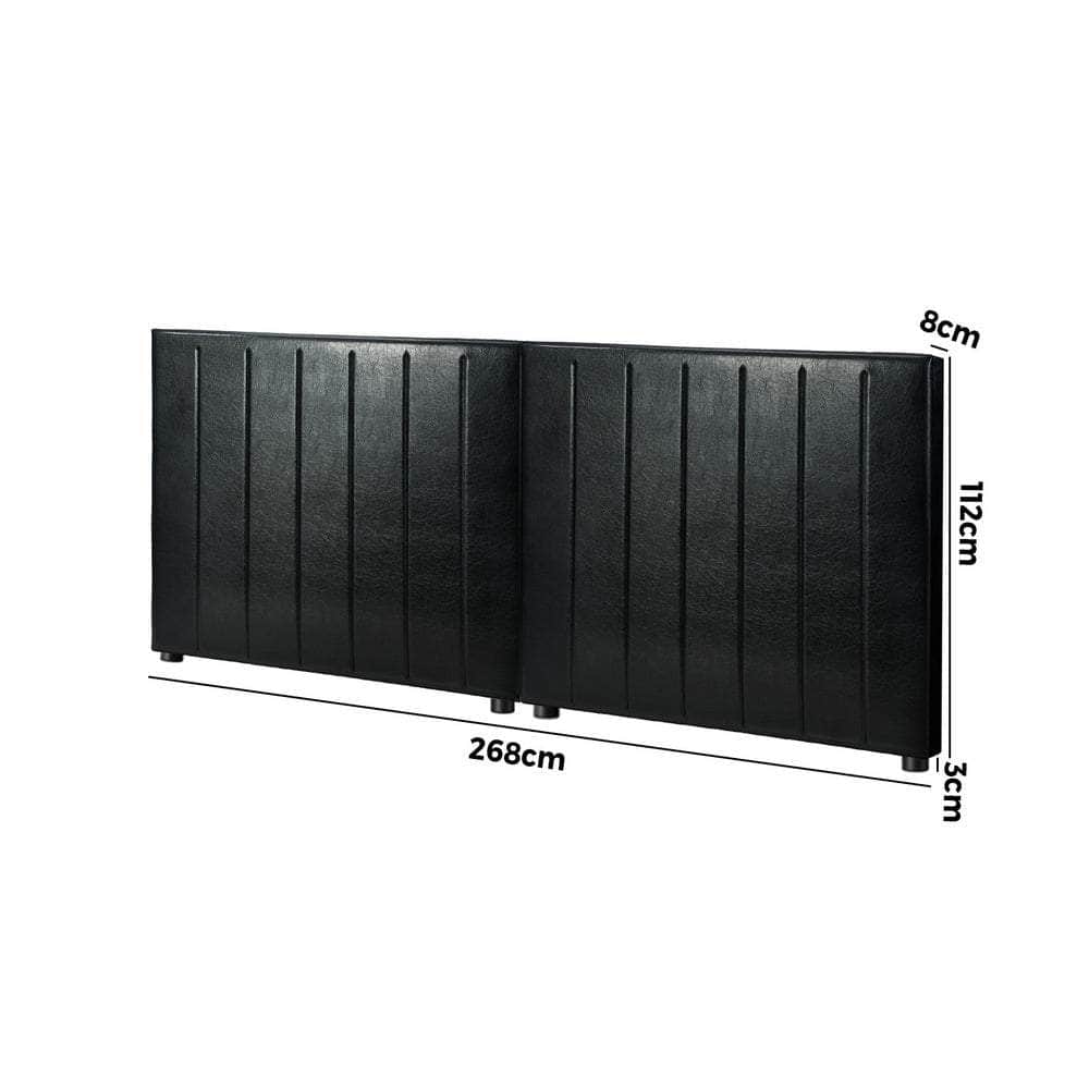Bed Frame Headboard Double Queen King Bedhead Black Leather