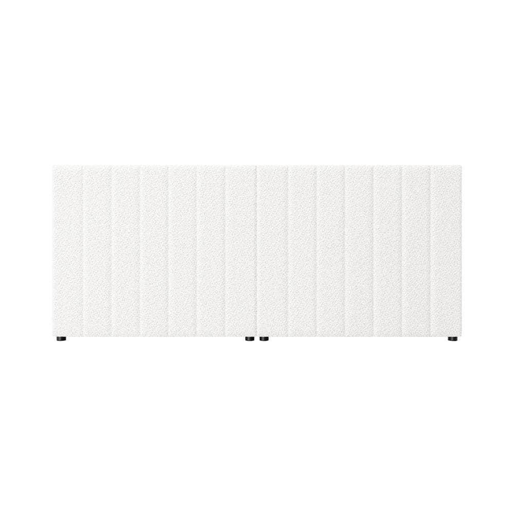 Bed Frame Headboard Double Queen King White Boucle
