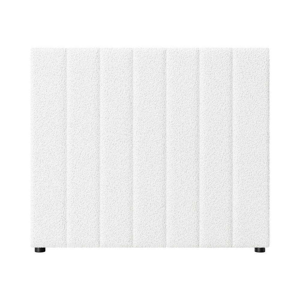 Bed Frame Headboard Double Queen King White Boucle