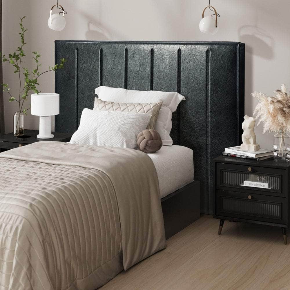 Bed Frame Headboard King Single Size Bedhead Black Leather
