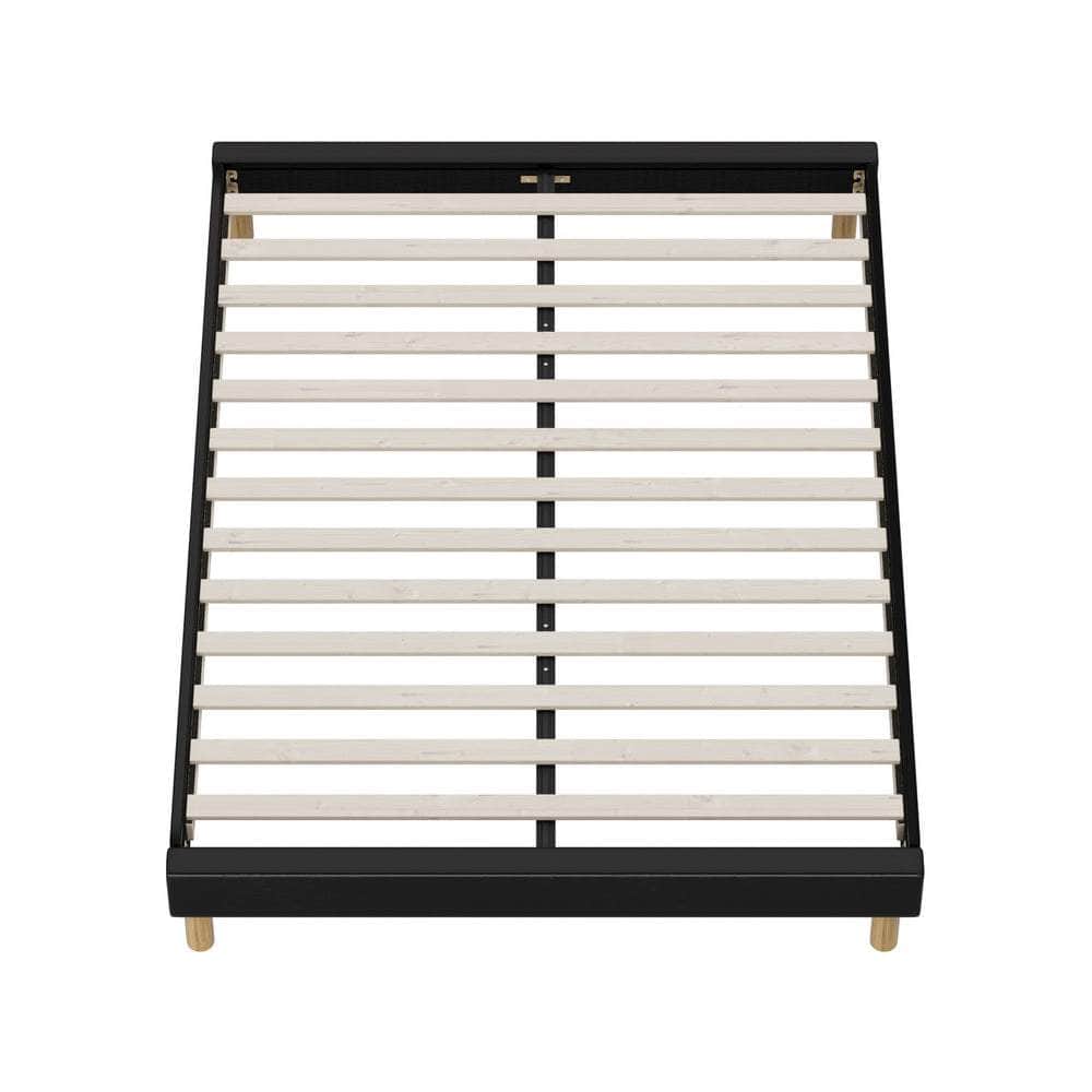 Bed Frame King & Double Size Bed Base Black Leather