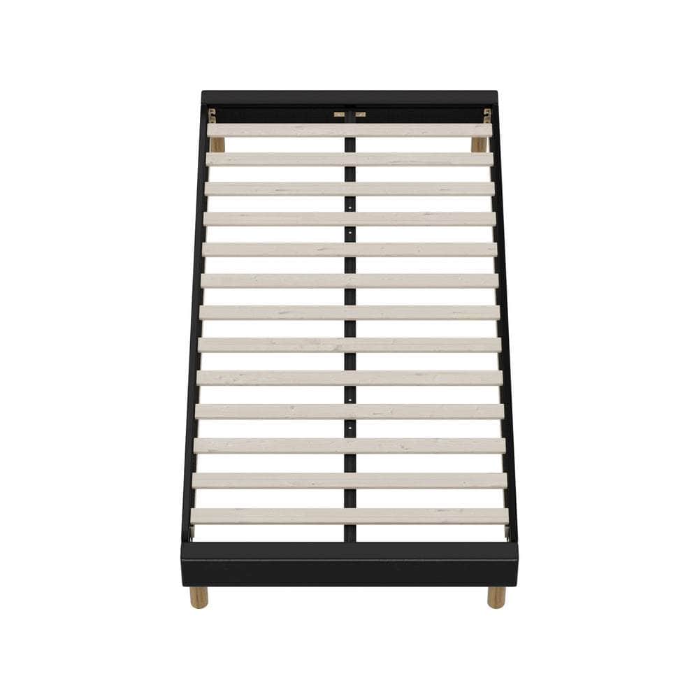 Bed Frame King Single Bed Base Black Leather
