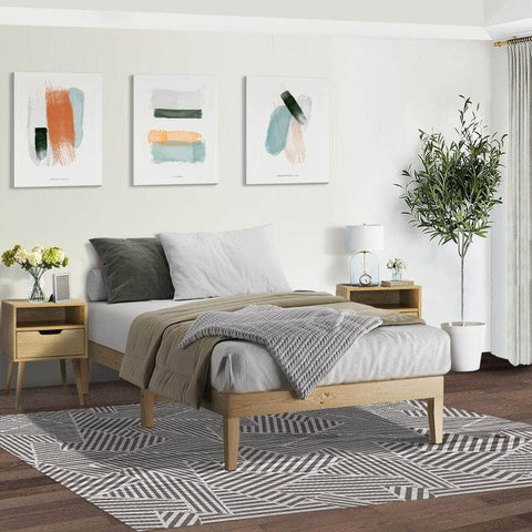 Bed Frame King Single Pine Wood Bed Base