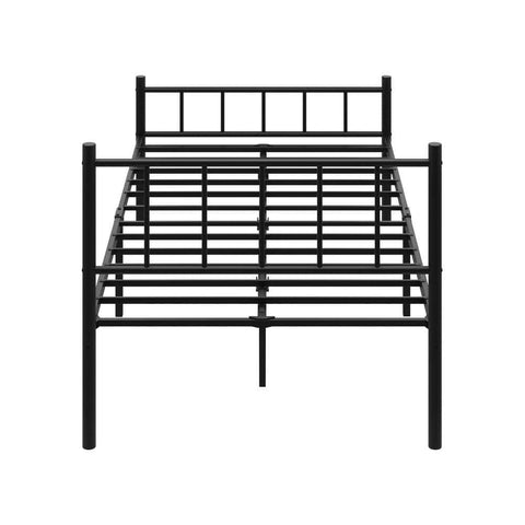 Bed Frame King Single Platform with Black Metal Base for Bedroom Furniture
