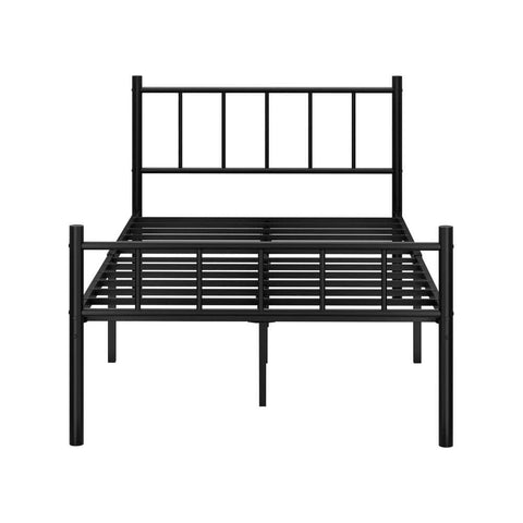 Bed Frame King Single Platform with Black Metal Base for Bedroom Furniture