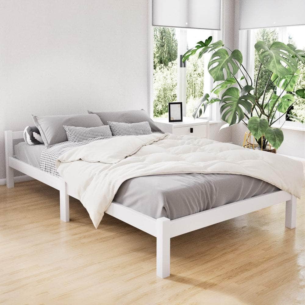 Bed Frame King Single Size Wooden White Lexi