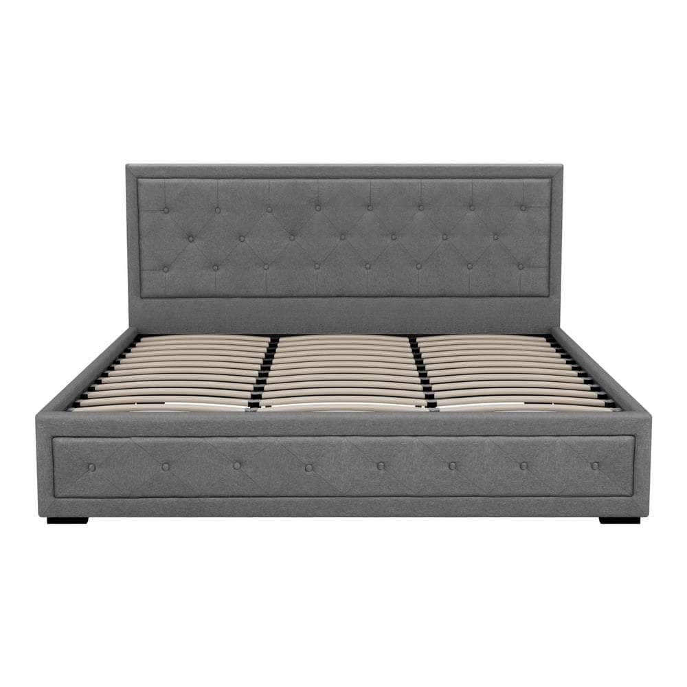 Bed Frame King Size Gas Lift Grey Tiyo