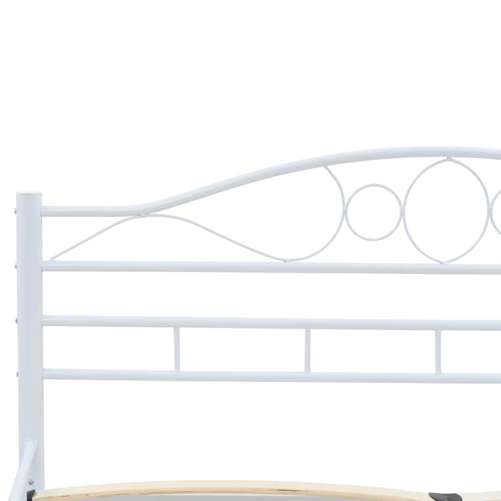 Bed Frame Metal - White  Double