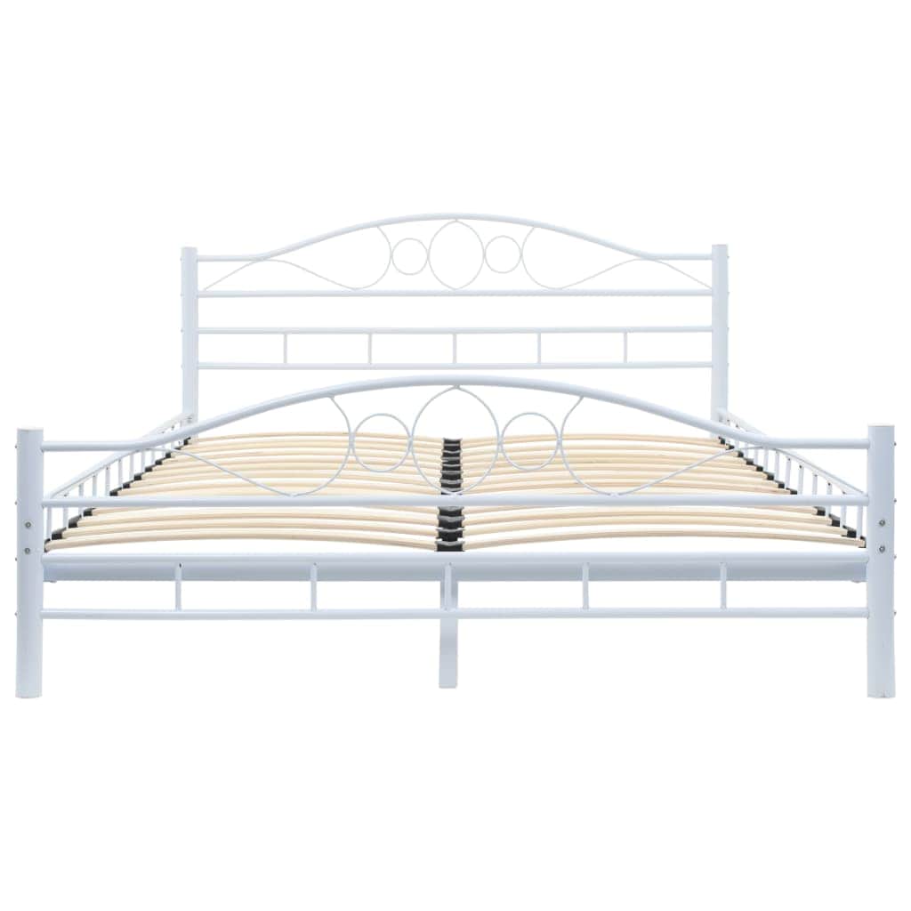 Bed Frame Metal - White Double | White colour