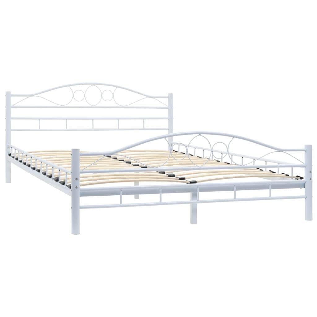 Double - Bed Frame Metal - White Double