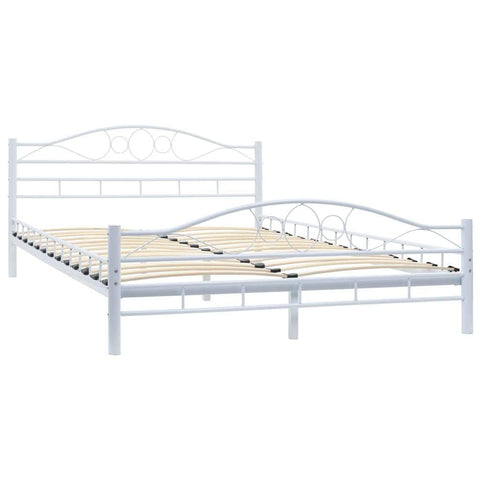 Bed Frame Metal - White  Double