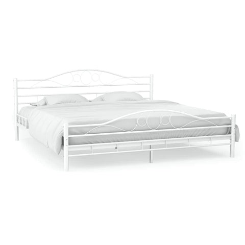 Bed Frame Metal - White  Double
