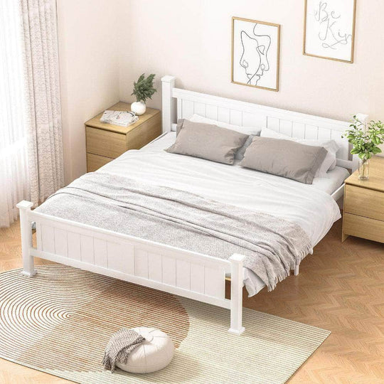 Bed Frame Pine Wooden Timber Base Platform Bedroom Q/D/KS