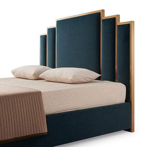 Bed Frame Polyester Fabric Padded Upholstery