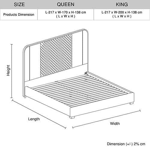 Bed Frame Queen/King Size Air Leather Padded Upholstery