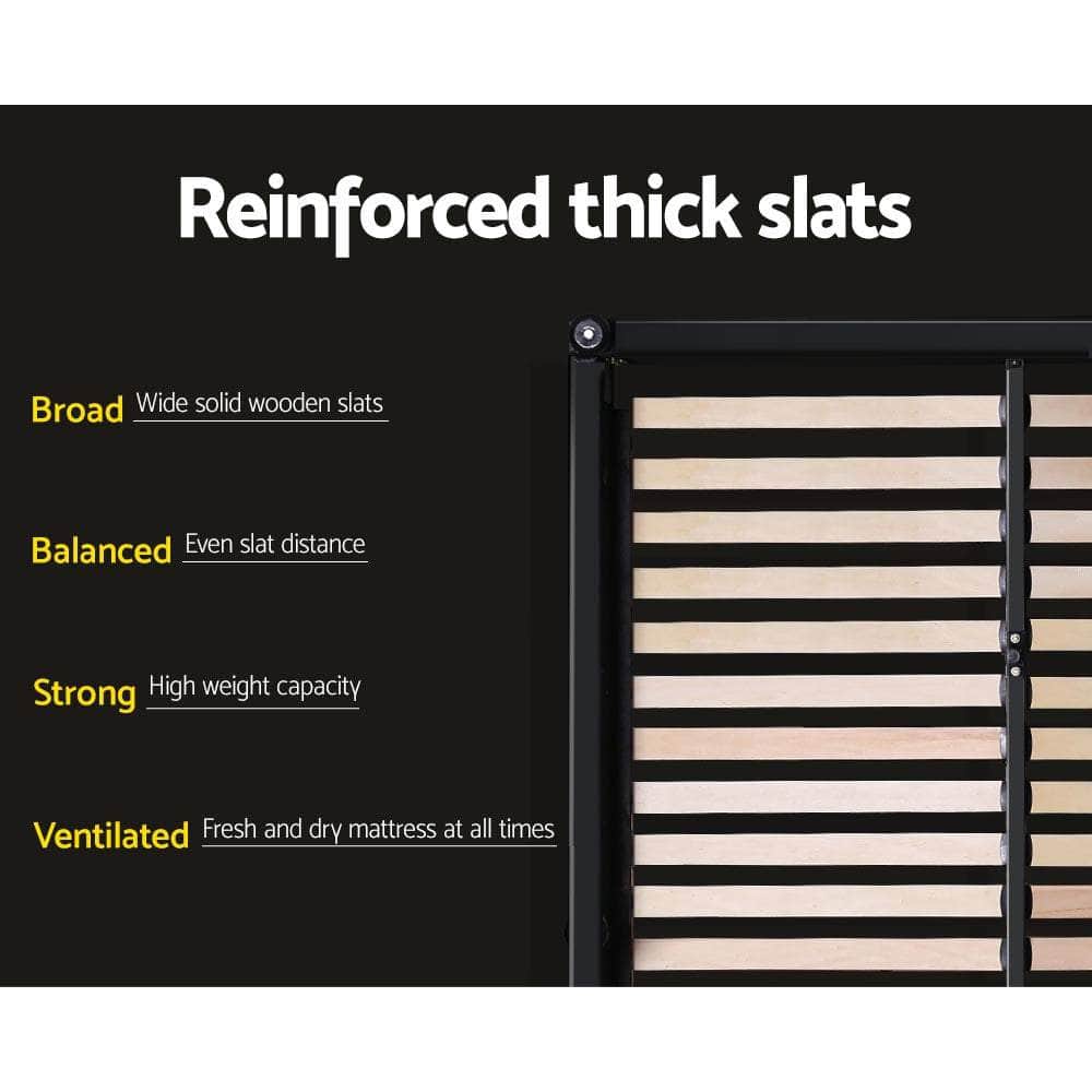 Bed Frame Queen Size Gas Lift Charcoal Vila