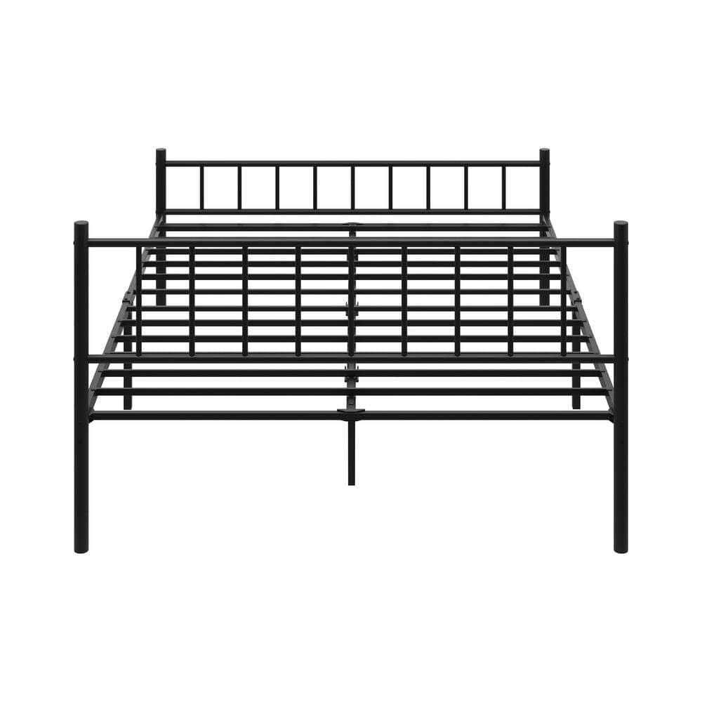 Bed Frame Queen Size Platform with Black Metal Base for Bedroom Furniture