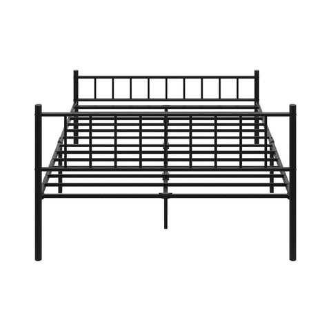 Bed Frame Queen Size Platform with Black Metal Base for Bedroom Furniture