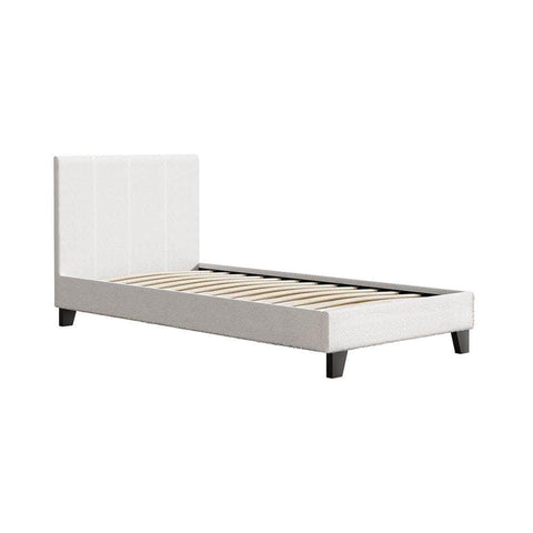 Bed Frame Single Size Boucle Neo