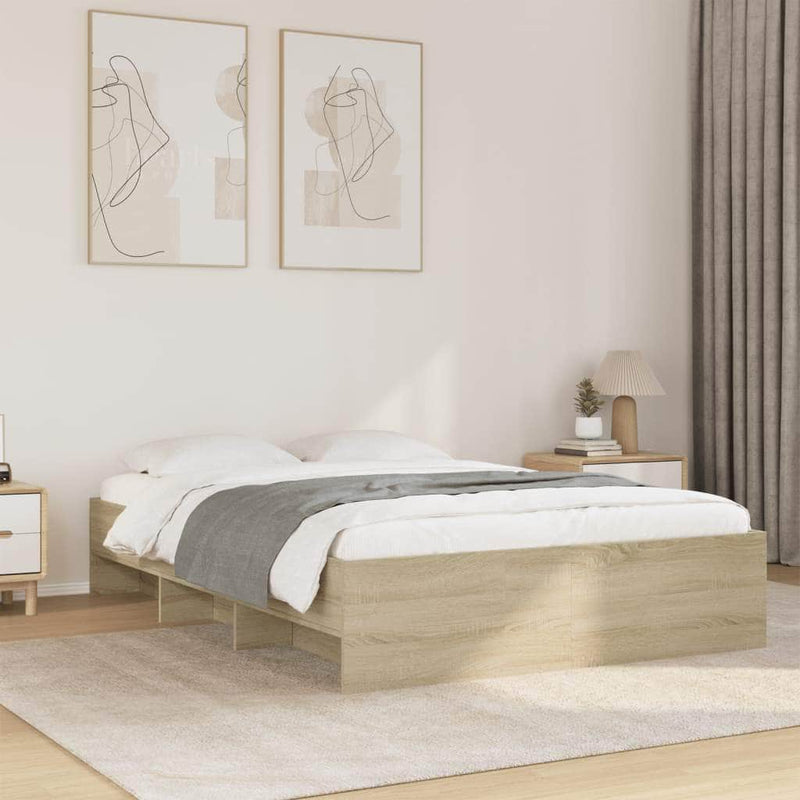 Double - Bed Frame Sonoma Oak - Engineered Wood Double Size