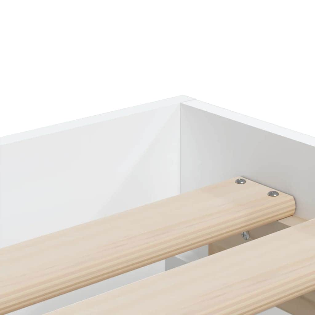 Bed Frame with Drawers-White