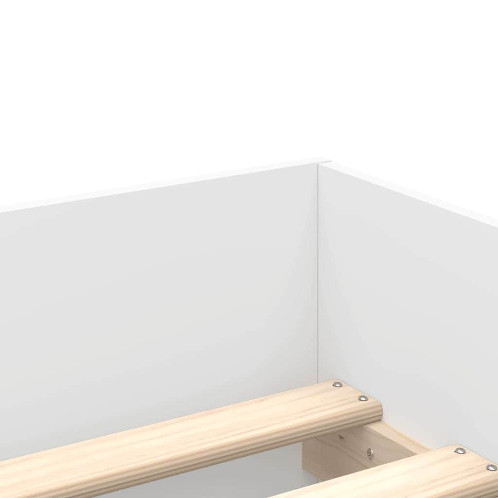 Bed Frame with Drawers-White