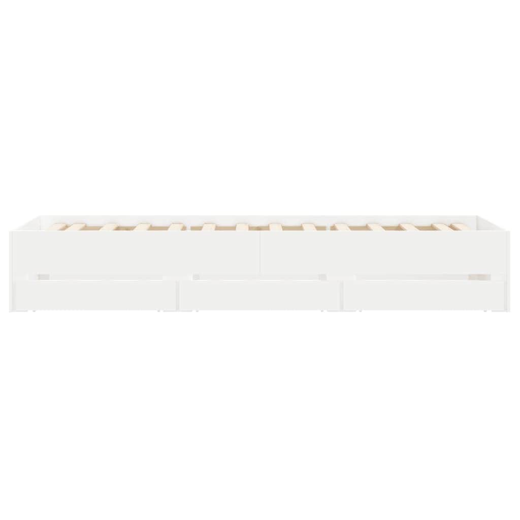 Bed Frame with Drawers White