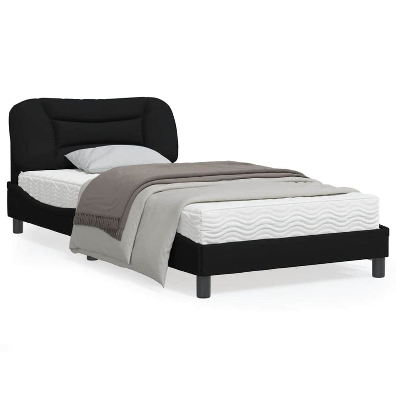 King Single - Bed Frame with Headboard Black King Single Size Fabric