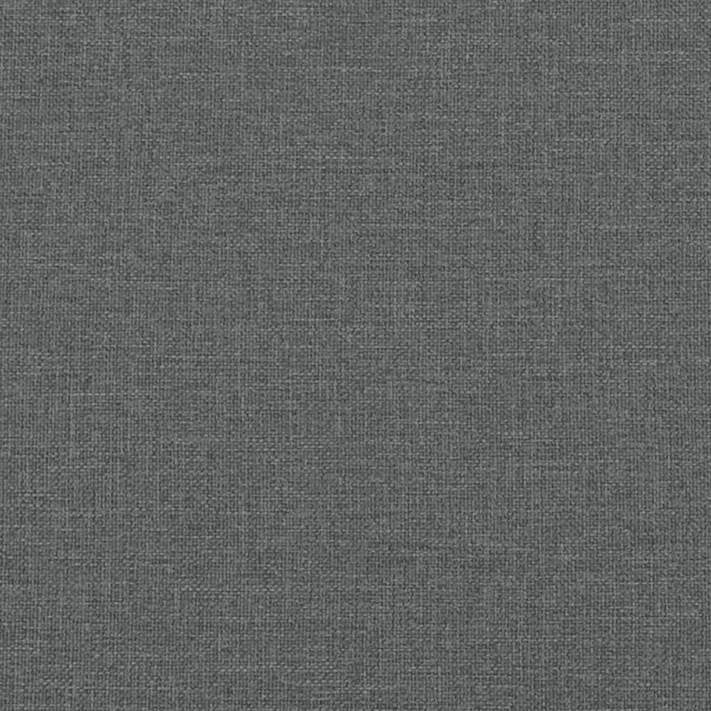 Bed Frame with Headboard Dark Grey Queen Size Fabric