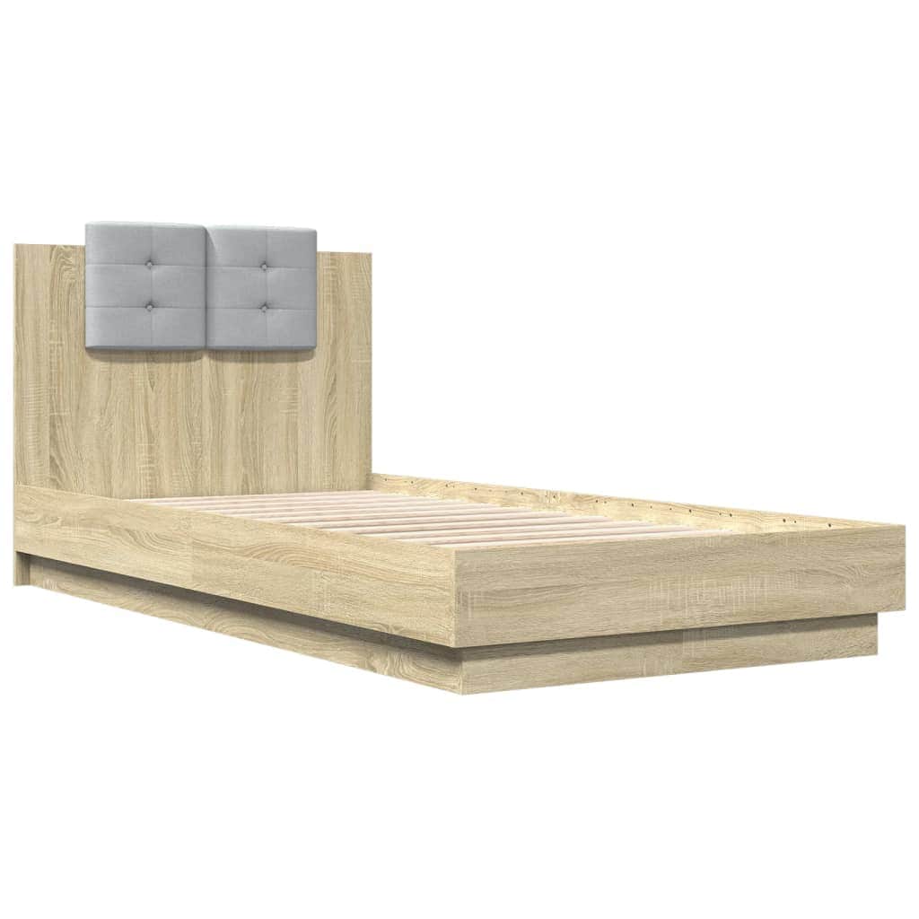 Bed Frame with Headboard Sonoma Oak Engineered - Wood Single Size